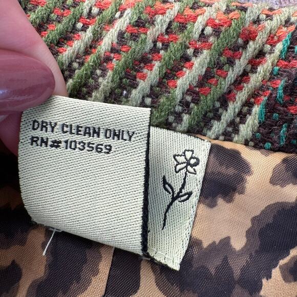 Tres Jolie Colorful Fall Tweed Blazer-Fringe, Flower Embroidered, Preppy Size 8 - Picture 9 of 9